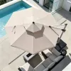 Commercial Outdoor Cantilever Umbrella Wind Resistant Patio Offset Parasol Custom Color for Resort Pool Side