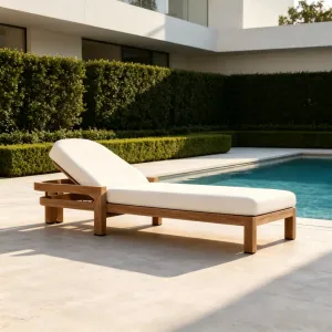 Custom Modern Design Solid Teak Wood Durable Exterior Use Outdoor Garden Furniture Portable Foldable Daybed Lounger Courtyard
