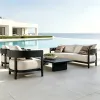 E-commerce Supplier Modern Metal Outdoor Sofa Rust Resistant Washable Fabric Patio Furniture Drop Shipping Support