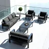 Factory Bulk Supply Aluminum Frame Outdoor Sofa Set Waterproof Cushion Terrace Lounge Furniture For Villa Resort Project