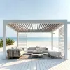 Factory Custom Bioclimatic Pergola Motorized Aluminum Adjustable Louver Roof Outdoor Pergola for Patio Garden Project