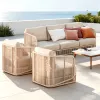 Factory Direct Luxury Waterproof Outdoor Wicker Sofa Leisure Seating Set Wholesale Backyard Terrace Aluminum Rattan Furniture