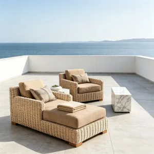Factory Modular Wicker Outdoor Sofa Set Handwoven Rattan Patio Sectional Sofa Waterproof Cushion Hotel Villa Wholesale OEM