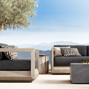 Guangdong Factory Teak Wood Patio Sofa Set Outdoor Waterproof Cushion Garden Furniture For Commercial Hotel Use
