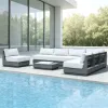 High End Resort Sofa L Shape Muebles De Patio Set Outdoor Modern Set Sofa Chair Hotel Villa Sun Lounge Furniture