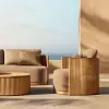 High End Solid Teak Outdoor Sofa Furniture Set Weather Proof Leisure Teak Furniture Set For Garden Courtyard Villa Hotel