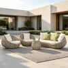 Hot Sale New Style Patio Casual Factory Sectional Aluminum Rattan Modern Outdoor Furniture Sofas Sets Garden Villa
