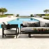 Hotel Project Rust Proof Black Aluminum Patio Sofa Set Washable Quick Dry Cushion Courtyard Leisure Furniture Supplier
