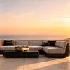 Hotel Sun Pool Lounger Chairs With Ottoman Outdoor Daybed Garden Luxury Aluminum Chaise Lounge Contract Furniture