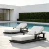 Luxury Aluminum Sun Lounger Hotel Beach Sun Lounger Outdoor Poolside Aluminum Modern Metal Garden Outdoor Furniture Sun Chair
