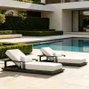 Luxury Black Metal Aluminum Lounge Chair Outdoor Terrace Sun Bed Wholesale Beach Lounge Chair