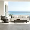 Luxury Coastal Outdoor Conversation Set Fan Radial Rope Patio Sofa Weatherproof For Villa Resort Project Custom Size