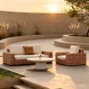 Luxury Modern Hotel Outdoor Combination Couch Furniture Waterproof Hand-made PE Wicker Patio Rattan Garden Modular Sofa Set