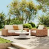 Luxury Outdoor Wicker Sofa Set Handwoven PE Rattan Patio Conversation Set For Villa Terrace Resort Hotel Project Custom