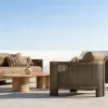 Luxury Waterproof Olefin Rope Patio Armchair Custom Hotel Villa Outdoor Single Lounge Teak Sofa ODM OEM No MOQ
