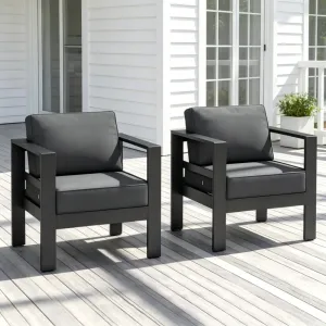 Modern Grey Aluminum Patio Furniture Set for Living Room Hotel Villa Courtyard Farmhouse Apartment Outdoor Garden Use