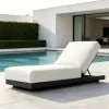 Modern Minimalist Black Aluminium Frame Sun Lounger Patio Poolside Chaise Lounge Waterproof Cushion Factory Direct Supply