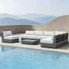 Modern Outdoor Garden Furniture Set Aluminum Frame Waterproof Fabric Sofa for Hotel Villa Patio Terrace Park Courtyard