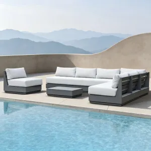 Modern Outdoor Garden Furniture Set Aluminum Frame Waterproof Fabric Sofa for Hotel Villa Patio Terrace Park Courtyard