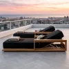 Outdoor Classic Patio Garden Sets Hotel Teak Chaise Bahia Teak Adjustable Chaise Weather Sun Lounges Chair