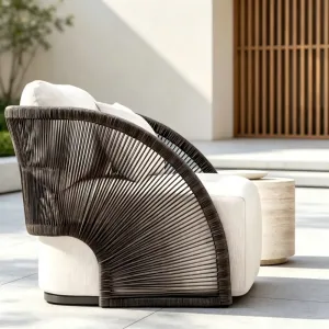 Outdoor High-quality PE Rattan Sofa Set Nordic Modern Design Detachable Garden Furniture Waterproof Cushions for Courtyard