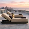 Outside Hotel Lounger Aluminum Frame Sun Beds Villa Terrace Woven Poolside Sun Lounge Garden Lounge Chair Patio Furniture Set