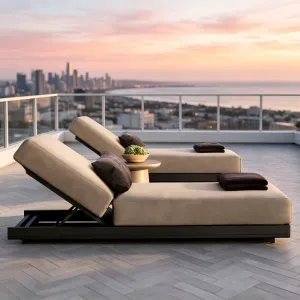 Outside Hotel Lounger Aluminum Frame Sun Beds Villa Terrace Woven Poolside Sun Lounge Garden Lounge Chair Patio Furniture Set
