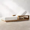 Teak Beach Lounger Chair Garden Daybed Pool Sunbed Outdoor Furniture Set Weather Sun Lounges Chair Teak Wood Chaise