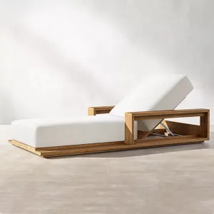 Teak Beach Lounger Chair Garden Daybed Pool Sunbed Outdoor Furniture Set Weather Sun Lounges Chair Teak Wood Chaise