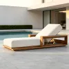 Teakwood Lounger Modern Luxury Furniture Leisure Sun Lounger Apartment Garden Pool Courtyard Outdoor Waterproof Lounge Chair