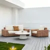 Villa Hotel Terrace Garden Courtyard Set Aluminum Alloy Rattan Sofa Chair Outdoor Sofa Outdoor Furniture Rattan Sofa Set