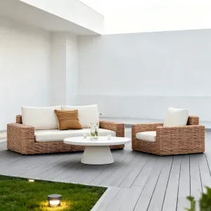 Villa Hotel Terrace Garden Courtyard Set Aluminum Alloy Rattan Sofa Chair Outdoor Sofa Outdoor Furniture Rattan Sofa Set