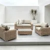 Wholesale Luxury Modern Garden Rattan Wicker Furniture Outdoor Chair Sofa Set for Balcony Courtyard Garden