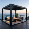 Wholesale Motorized Aluminum Louvered Pergola Custom Size Outdoor Bioclimatic Pergola for Villa Hotel Resort OEM Factory Supply
