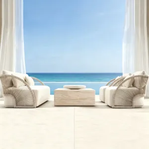 Wholesale Rattan Woven Outdoor Aluminum Sofa Sets Frame Sofas Resorts Exterior Furniture Set Furniture Luxury European Sofas