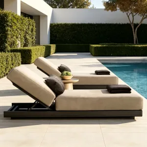 Wholesale Waterproof Modern Outdoor Furniture Daybed Villa Pool Use Patio Beach Beds Sun Lounger Garden Furniture Sun Lounger
