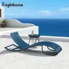 Aluminium Ocean Mediterranean Style Wicker Beach Chaise Outdoor Sun Lounger Luxury Modern Pool Lounge Chair