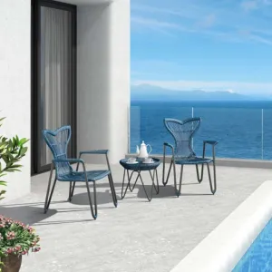 Aluminium PE Rattan Modern Ocean Mediterranean Style Outdoor Furniture Set Patio Rope Sofa Garden Chair Set