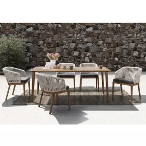 Aluminum Frame Modern Terrace Outdoor Dining Furniture Waterproof Dining Set