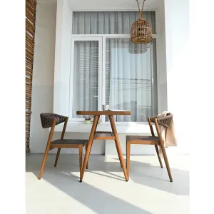 Aluminum Rope Outdoor Dining Chair and Table French Modern Wholesale Garden Furniture Hotel Rope Bistro Set
