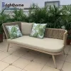Bistro Patio Rope Weaving Aluminium Outdoor Furniture Garden Pool Chair Sun Loungers