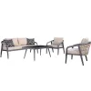 Bistro Rope Weaving Aluminium Waterproof Luxury Outdoor Furniture Sets Modern Garden Sofa Set