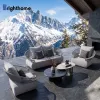 Brighthome Factory Wholesale Waterproof Aluminium Garden Furniture Set Rope Weave Hotel Patio Outdoor Sofa