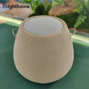 Brighthome Garden Furniture Modern TPU Rope Woven Outdoor Ottoman Chair Round Ottoman Stool