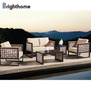 Brighthome Garden Out Door Furniture Aluminum Sofa Luxury Design Patio Minimalist Outdoor Sofa
