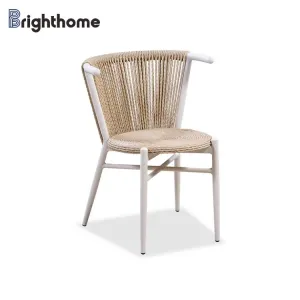 Brighthome Modern Aluminum Rope Weaving Nordic Garden Chairs Stackable Garden Outdoor Rope Chairs