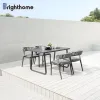 Brighthome Modern Leisure Rattan Dining Table Chair Set Outdoor Luxury Metal Furniture for Commercial Restaurant Park Use