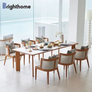Brighthome New Aluminum Patio Dining Set Luxury Out Door Garden Furniture Restaurant Outdoor Tables and Chairs