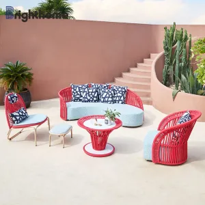 Brighthome Outdoor Furniture Modern Waterproof Aluminum Frame Rope Woven Outdoor Sofa Luxury Garden Sofas
