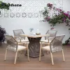 Brighthome Waterproof Aluminum Patio Garden Furniture Rope Outdoor Dining Table Hairs Set